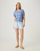 Striped Blue and White Drawstring Shorts by Splendid