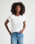 Splendid Faye Rib Tee in White