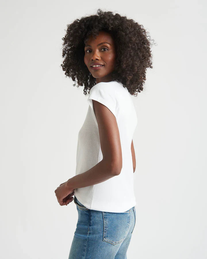 Splendid Faye Rib Tee in White