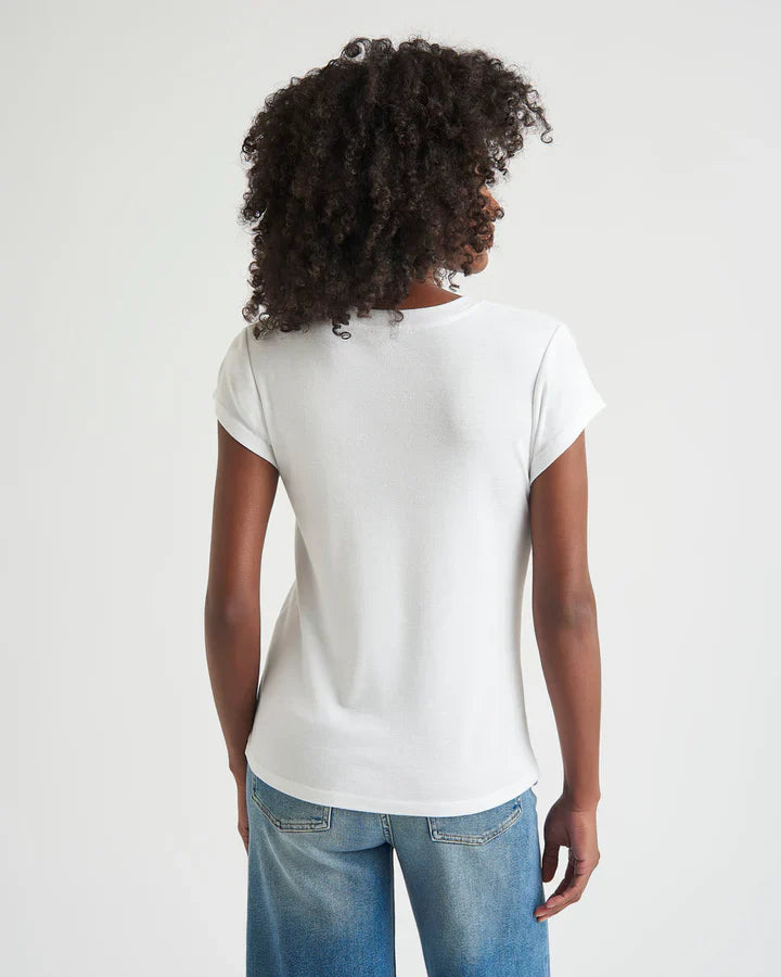 Splendid Faye Rib Tee in White