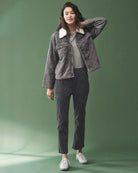 Splendid Shay Twill Pants in Lead Grey