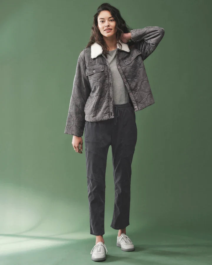 Splendid Shay Twill Pants in Lead Grey