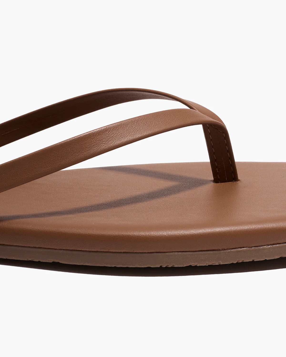 square toe flip flop in light brown