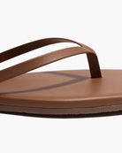 square toe flip flop in light brown