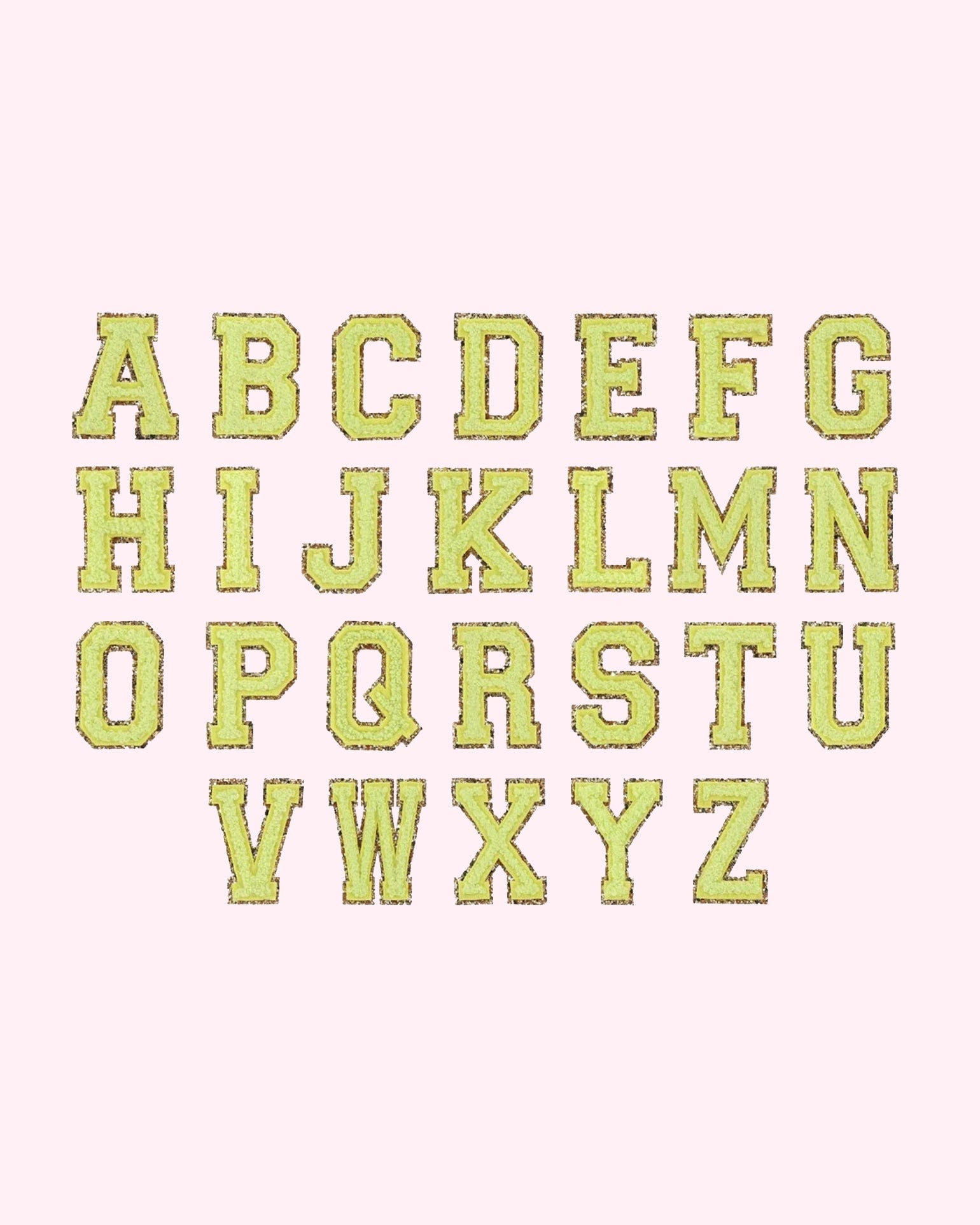 Stoney Clover Lane Glitter Varsity Letters in Lime