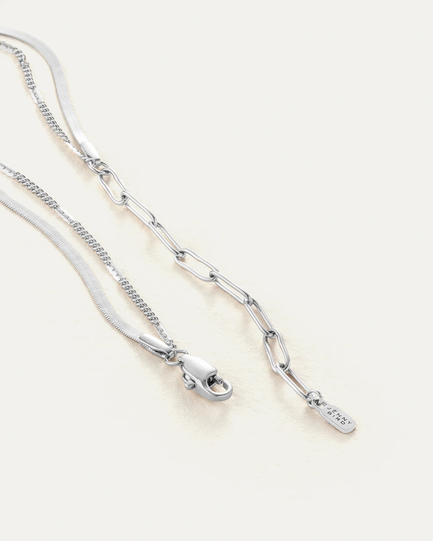 double layer chain silver anklet