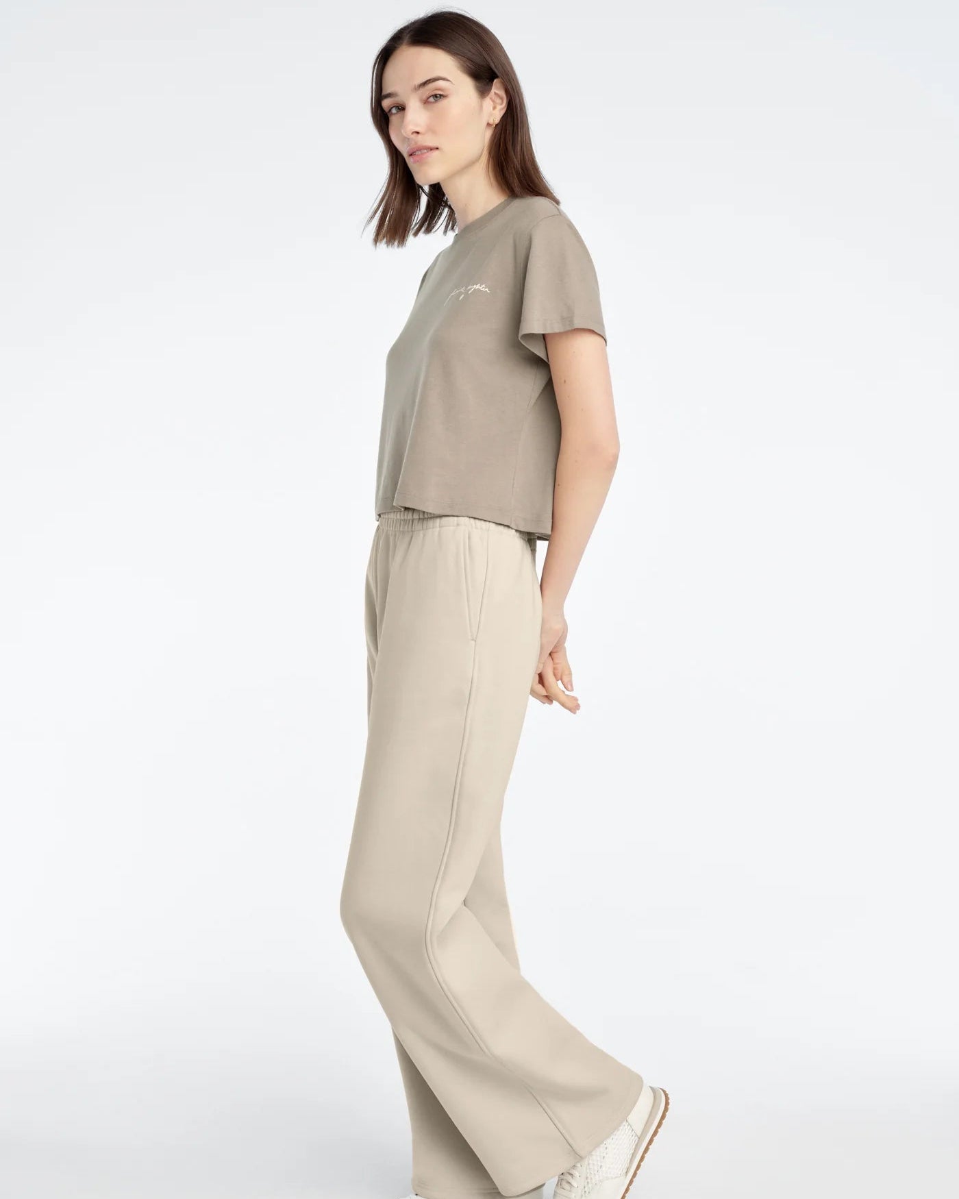 t-shirt in light brown with favorite daughter written on side of chest