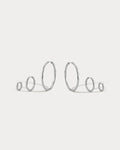 set of hammered silver hoops