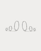 set of hammered silver hoops