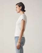 Velvet Bedford Rib Modal Tee in White