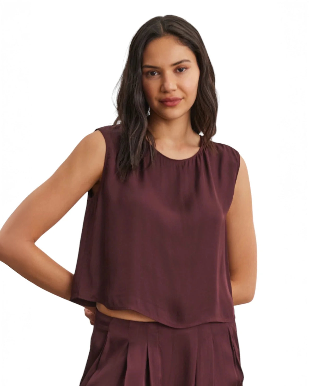 Velvet Bonny Satin Top in Wildberry