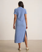 Terry Cloth Polo Dress in Blue by Velvet