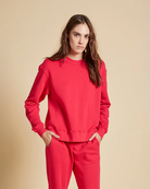 Velvet Organic Cotton Ynez Sweatshirt in Ruby