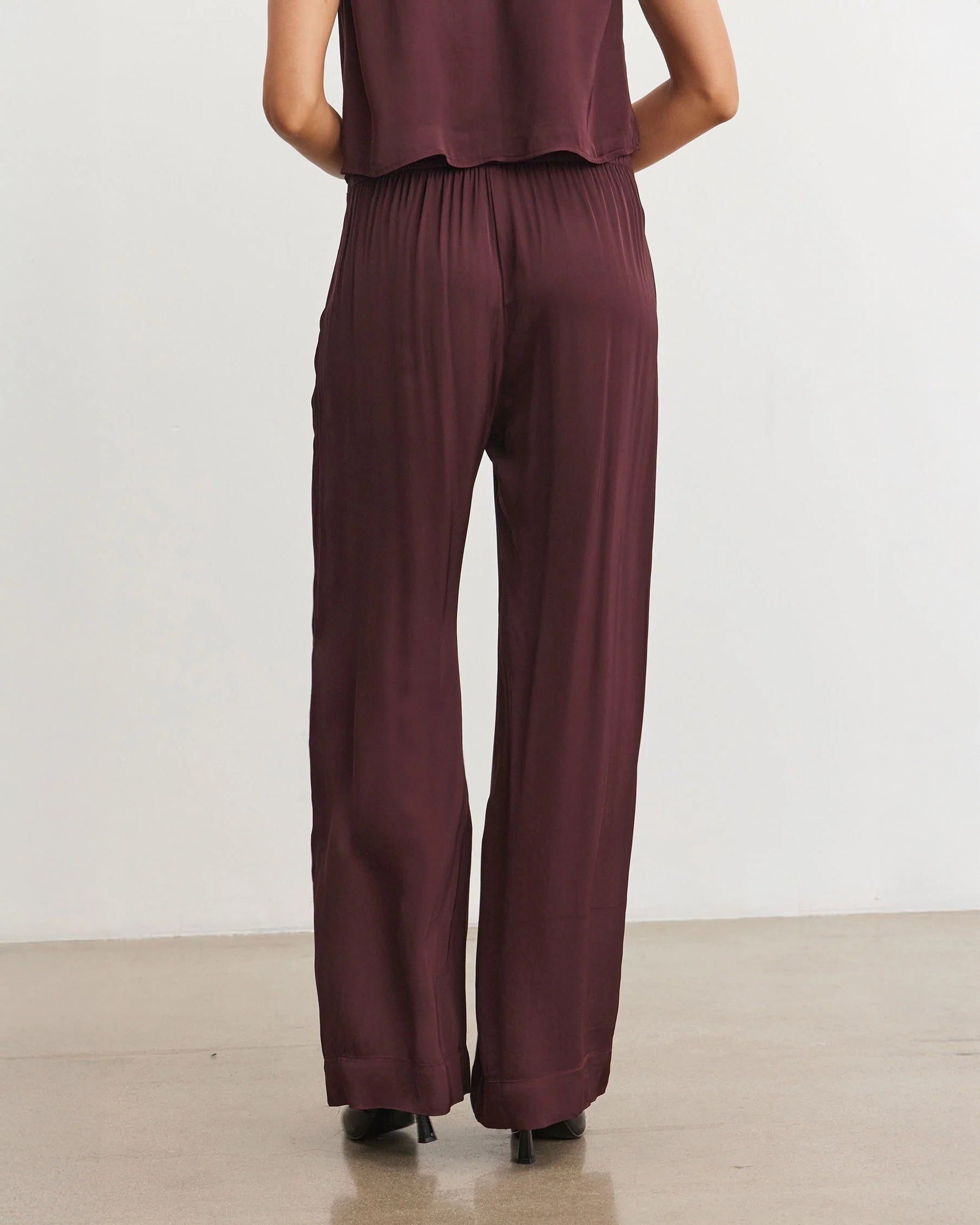 Velvet Rhetta Satin Pants in Wildberry