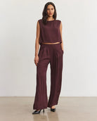 Velvet Rhetta Satin Pants in Wildberry