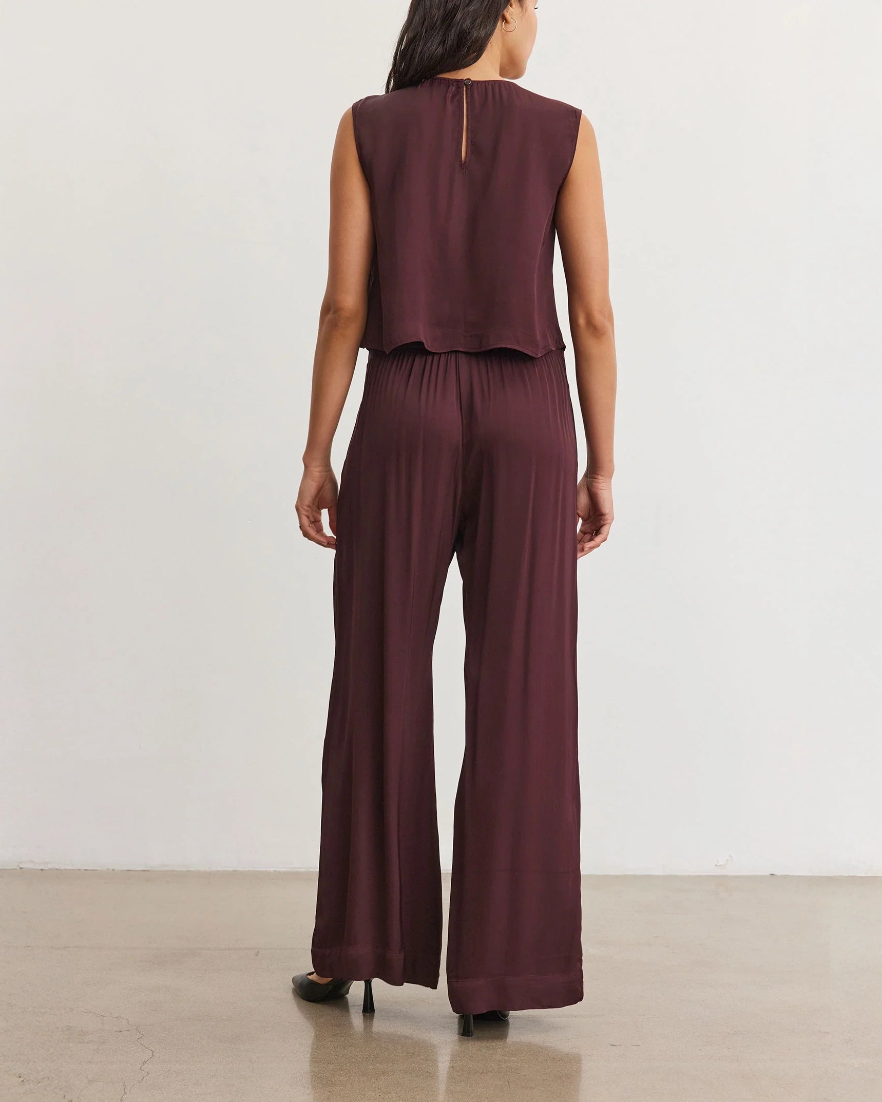 Velvet Rhetta Satin Pants in Wildberry