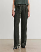 Velvet Sorine Silk Velvet Pants in Marsh green