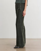 Velvet Sorine Silk Velvet Pants in Marsh green