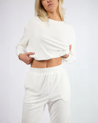 White Terry Lounge Sweater and Sweatpants Resortwear by Viens avec Moi