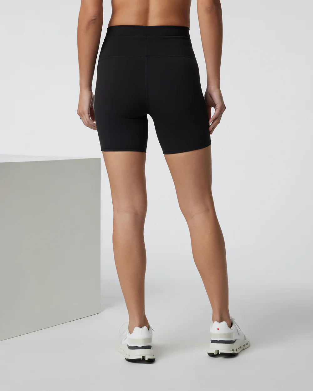 woman wearing black athletic shorts