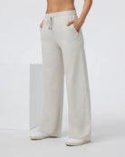 Vuori Halo Essential Wideleg Pants in Ecru