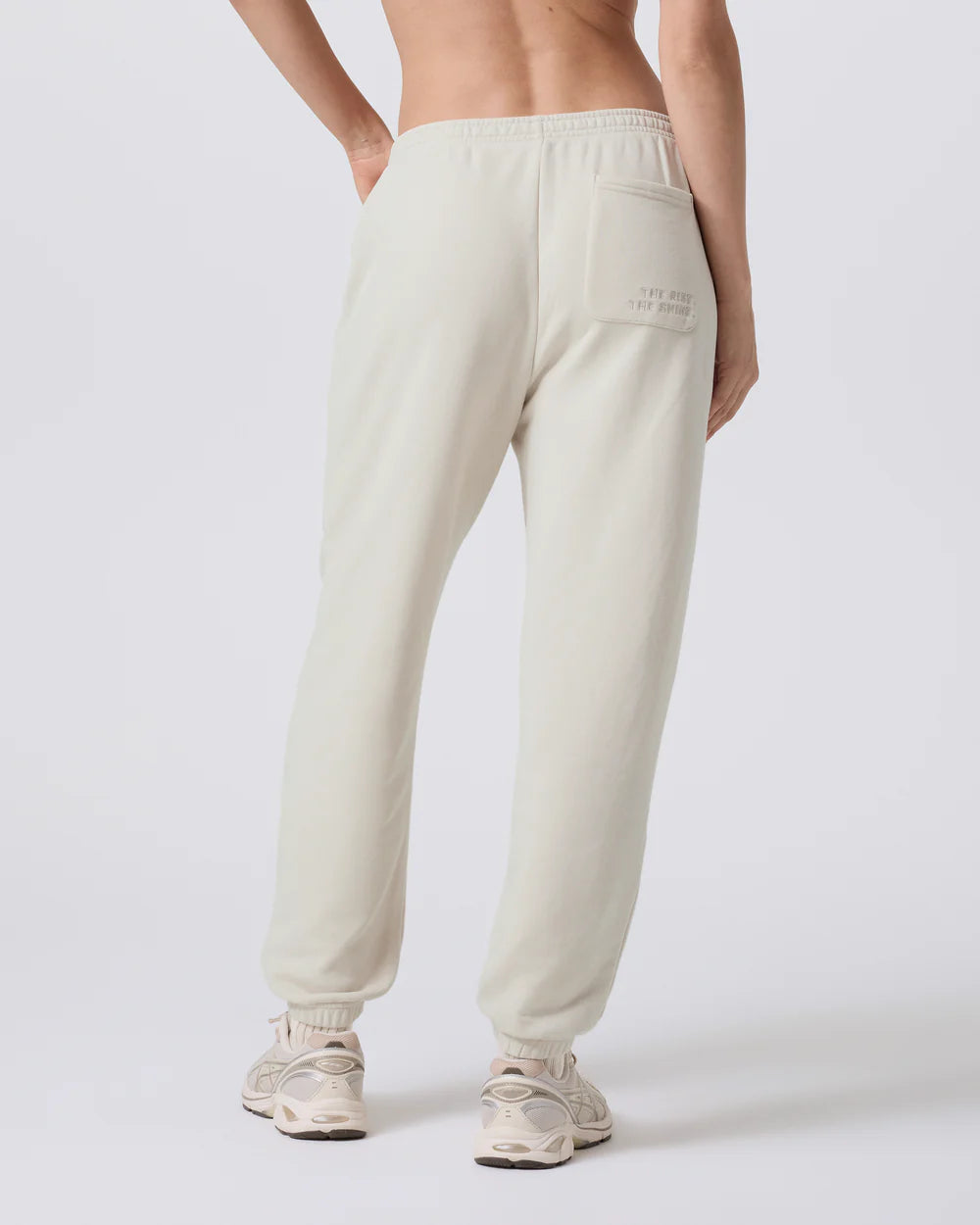 woman wearing Beige sweatpants