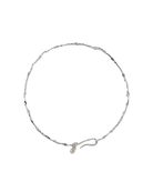 silver collar necklace with pearl drop pendant