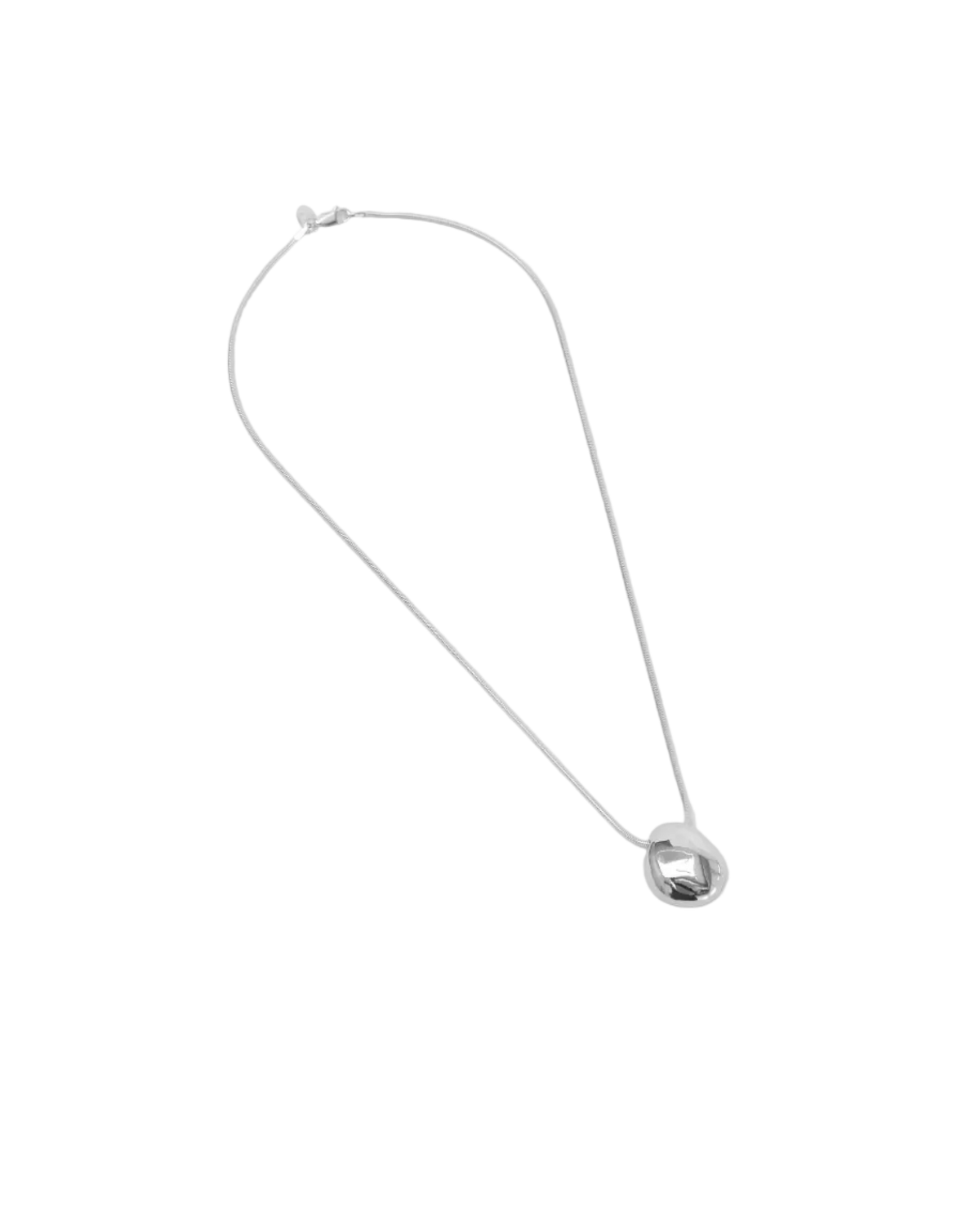 silver necklace with large silver pendant 