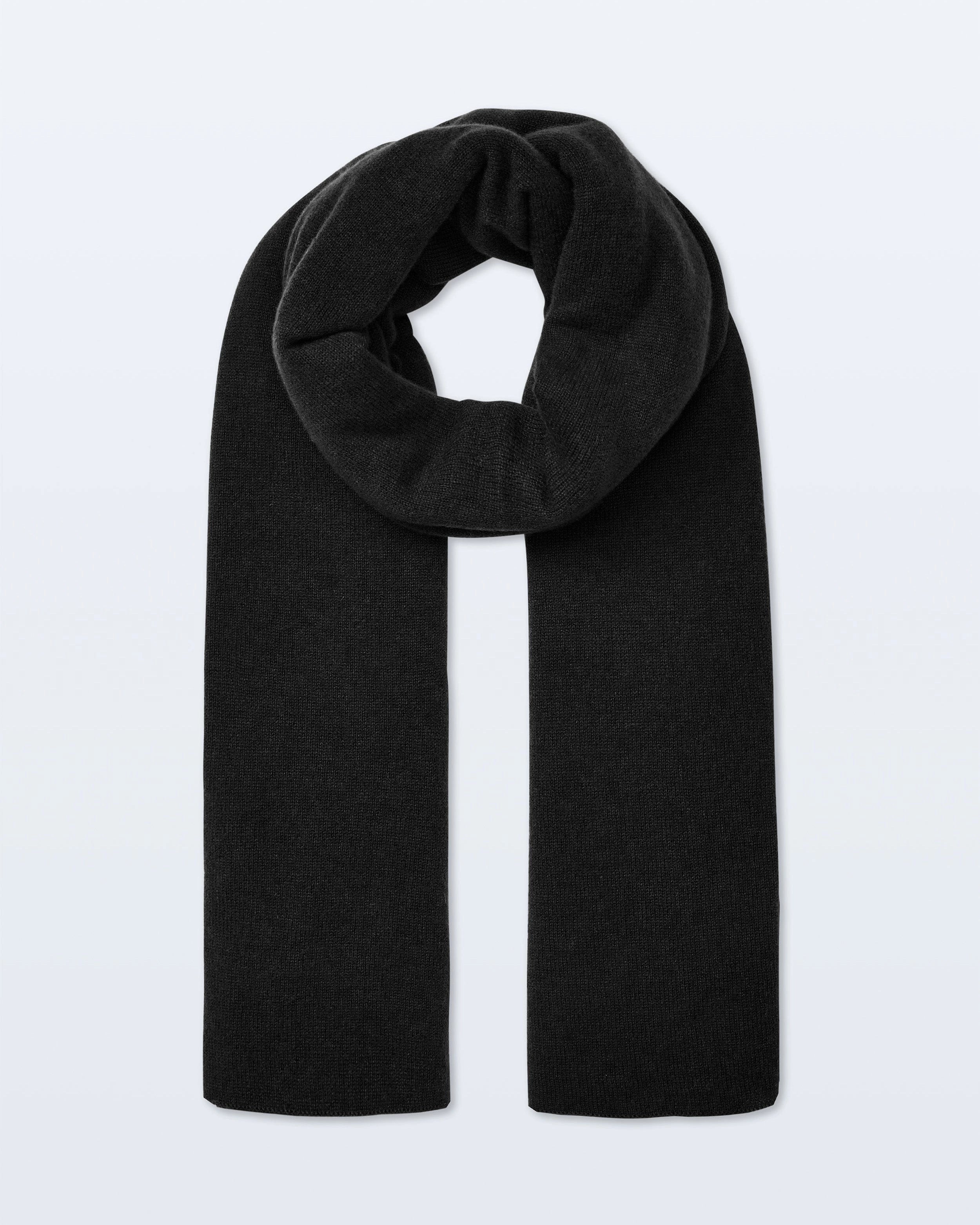 a large cashmere wrap scarf in black