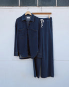 Navy blue shirt and pants