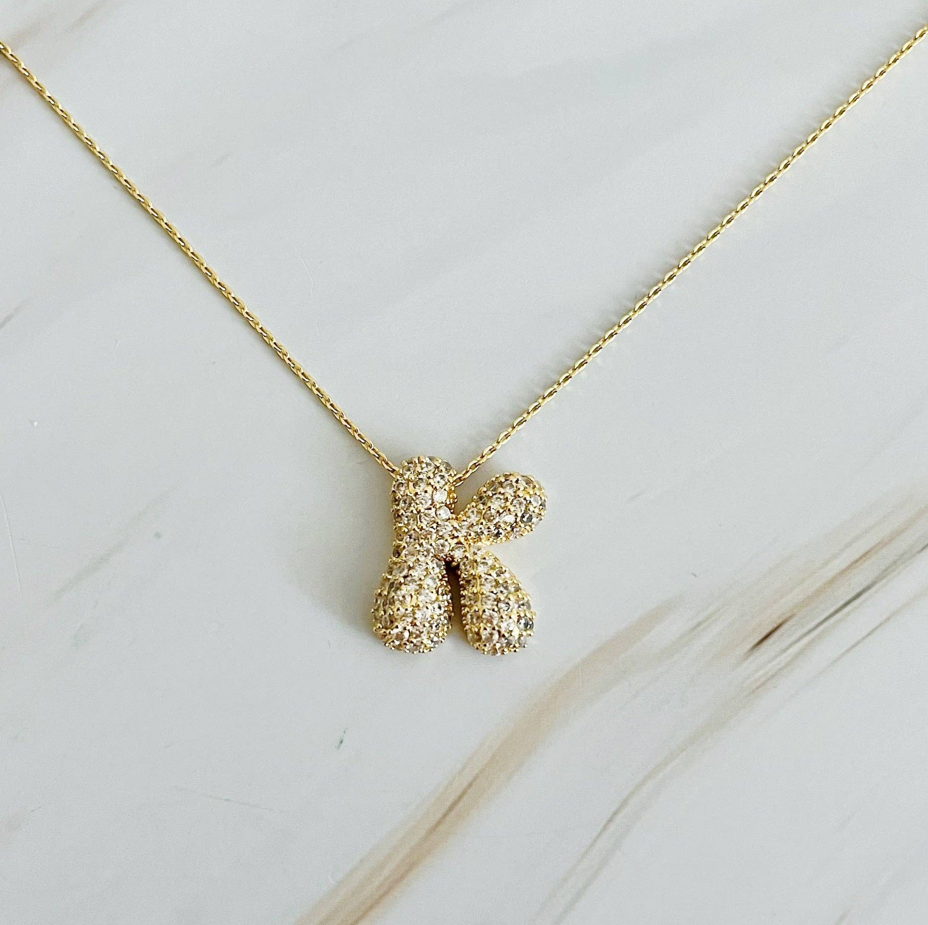 Initial crystal necklace sales