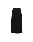 black midi a-line skirt