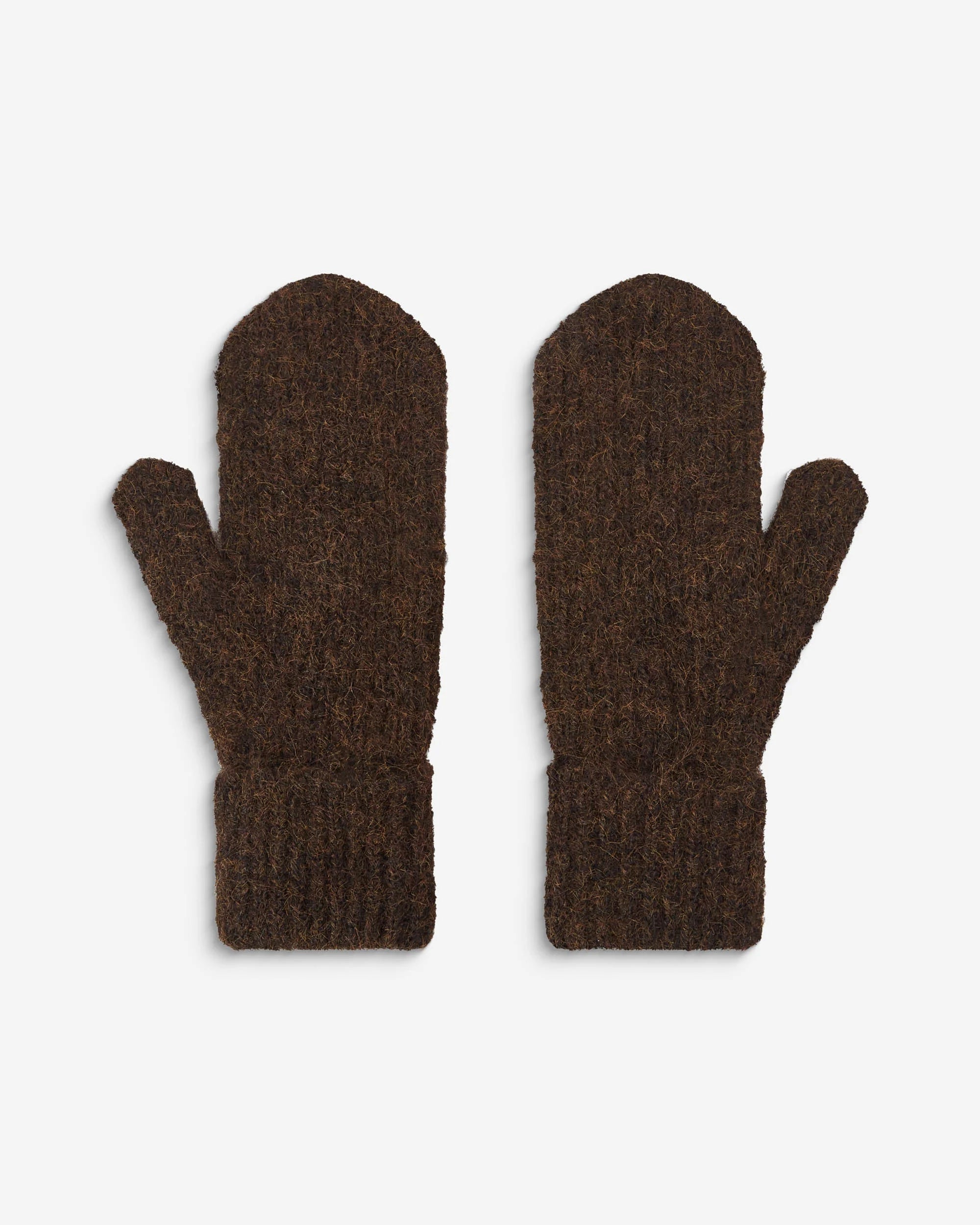 brown knit mittens