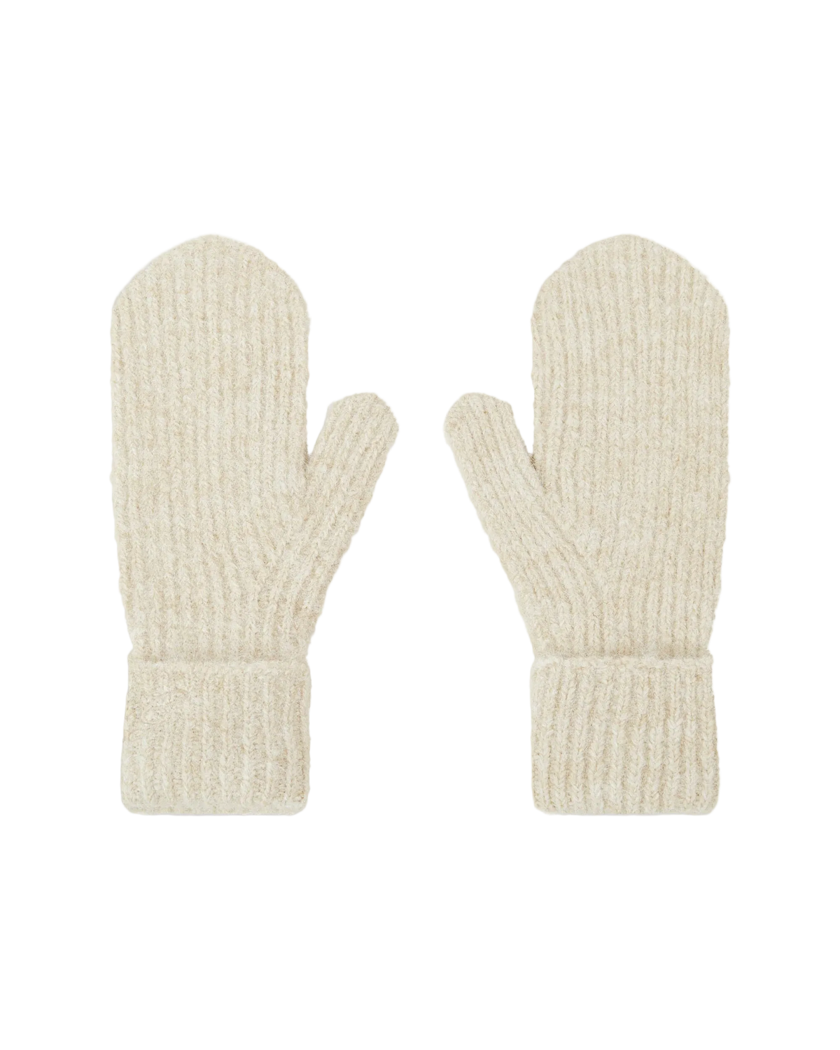 beige knit mittens