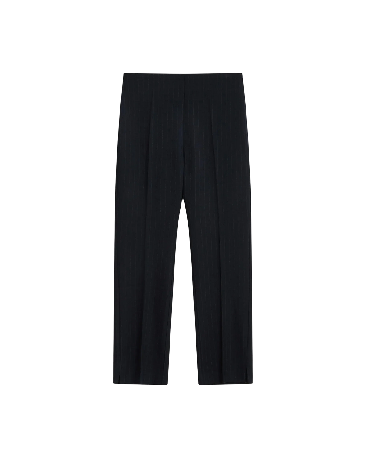 navy pinstripe suiting capri pant