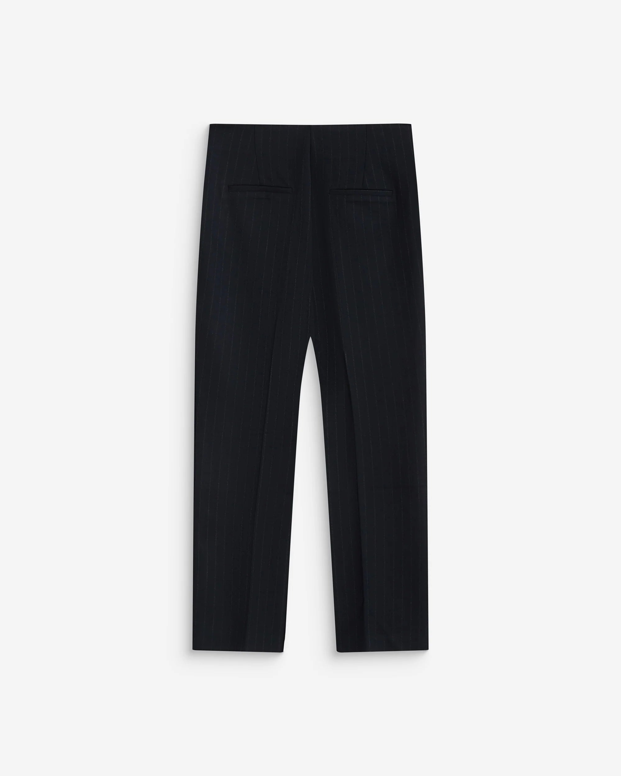 navy pinstripe suiting capri pant