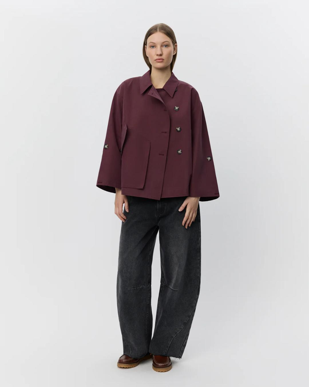 burgundy short jacket