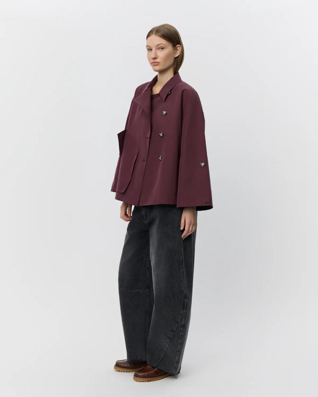 burgundy short jacket