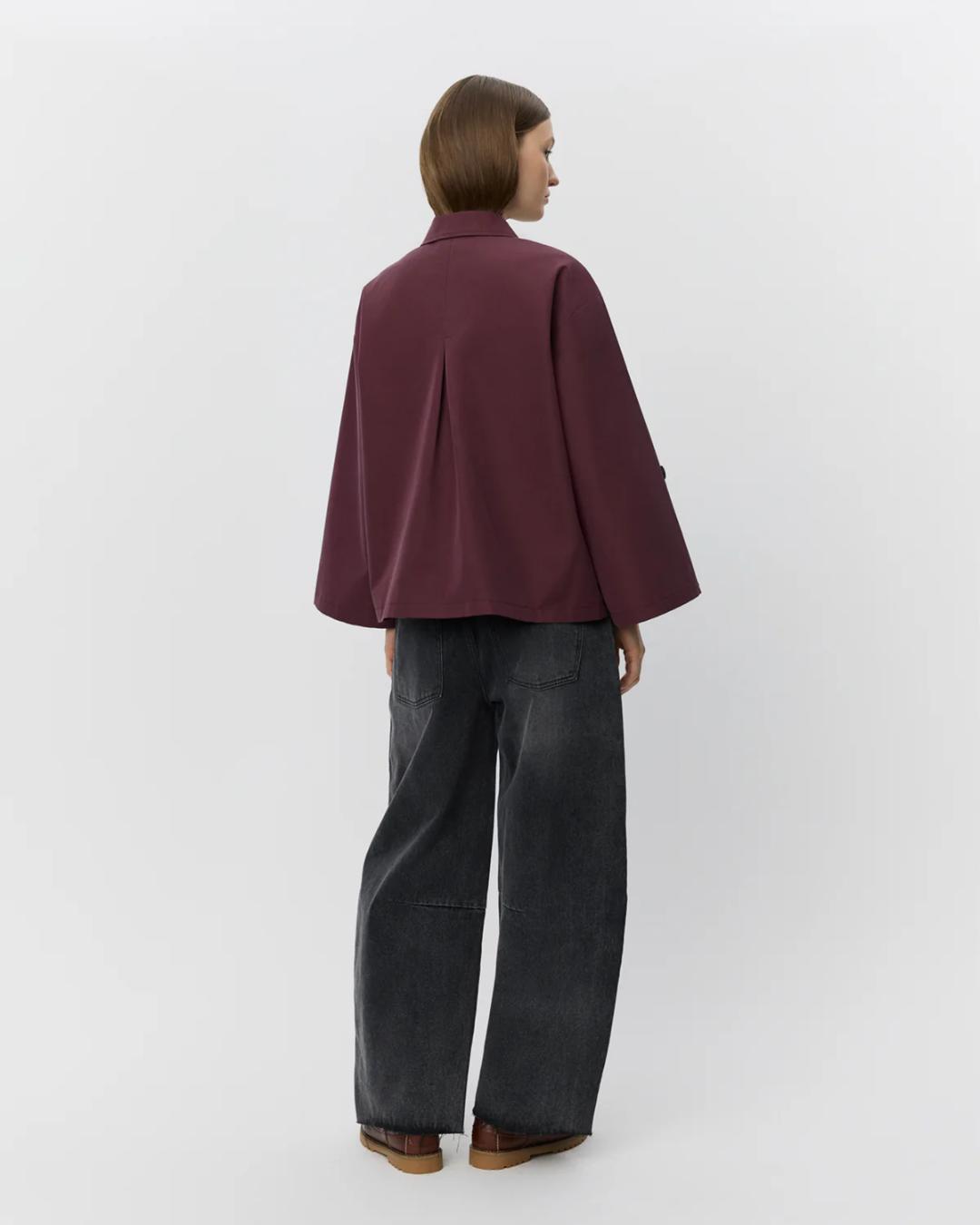 burgundy short jacket