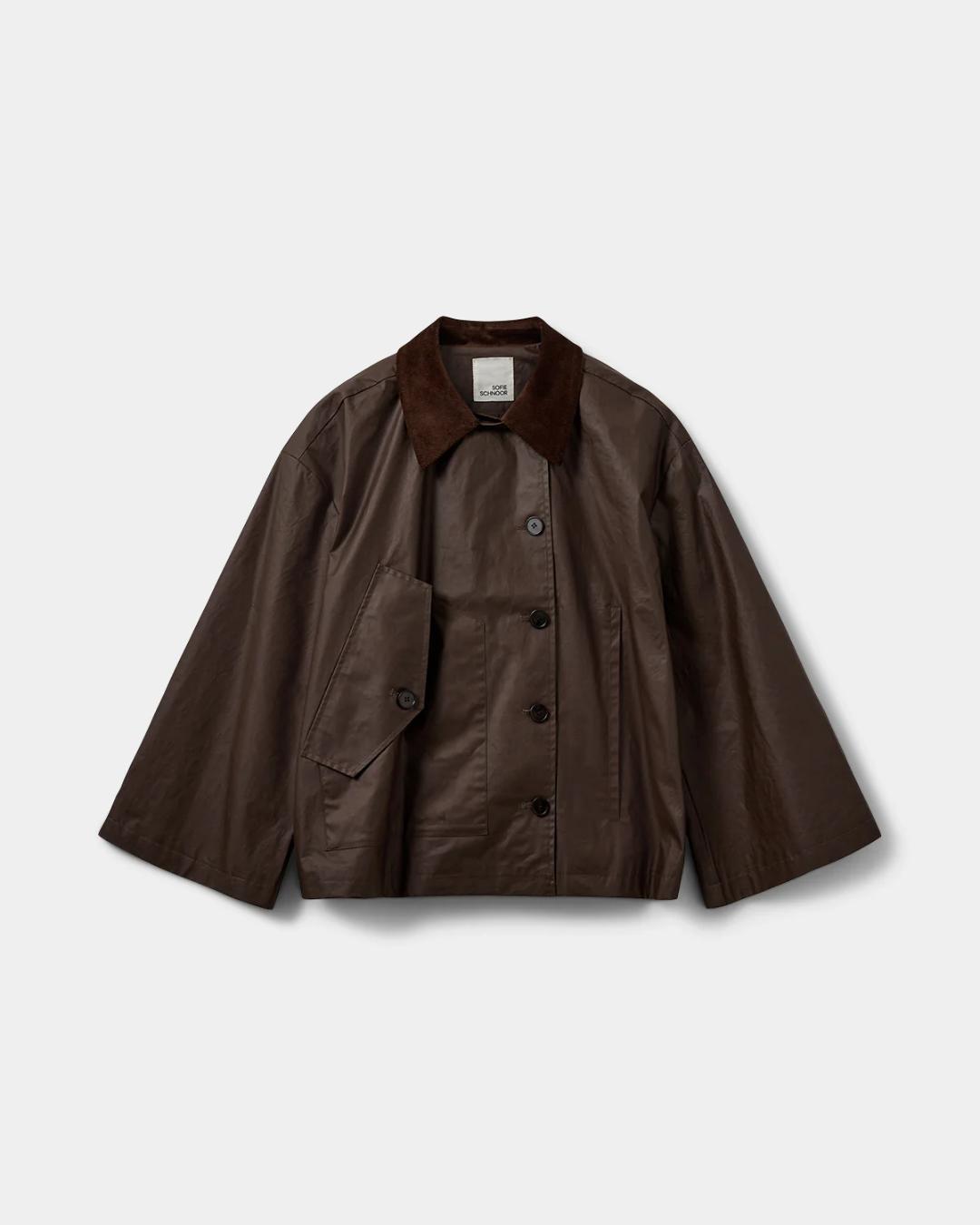 brown oversized wide arm jacket