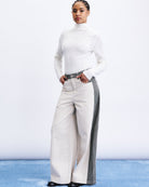 long sleeve white mock neck top