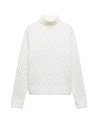 long sleeve white mock neck top