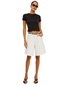 long white denim shorts