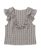 cream and black check tank top