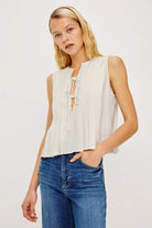 white tank top with pleats