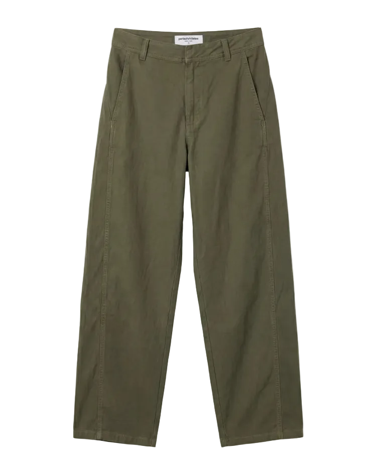 barrel leg green pant