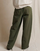 barrel leg green pant