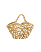straw tote with shell charms
