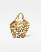 straw tote with shell charms