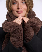brown fluffy mitts